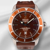Breitling 46mm SuperOcean Steel Bronze Dial Men Watch 2.5ct Diamond A17320